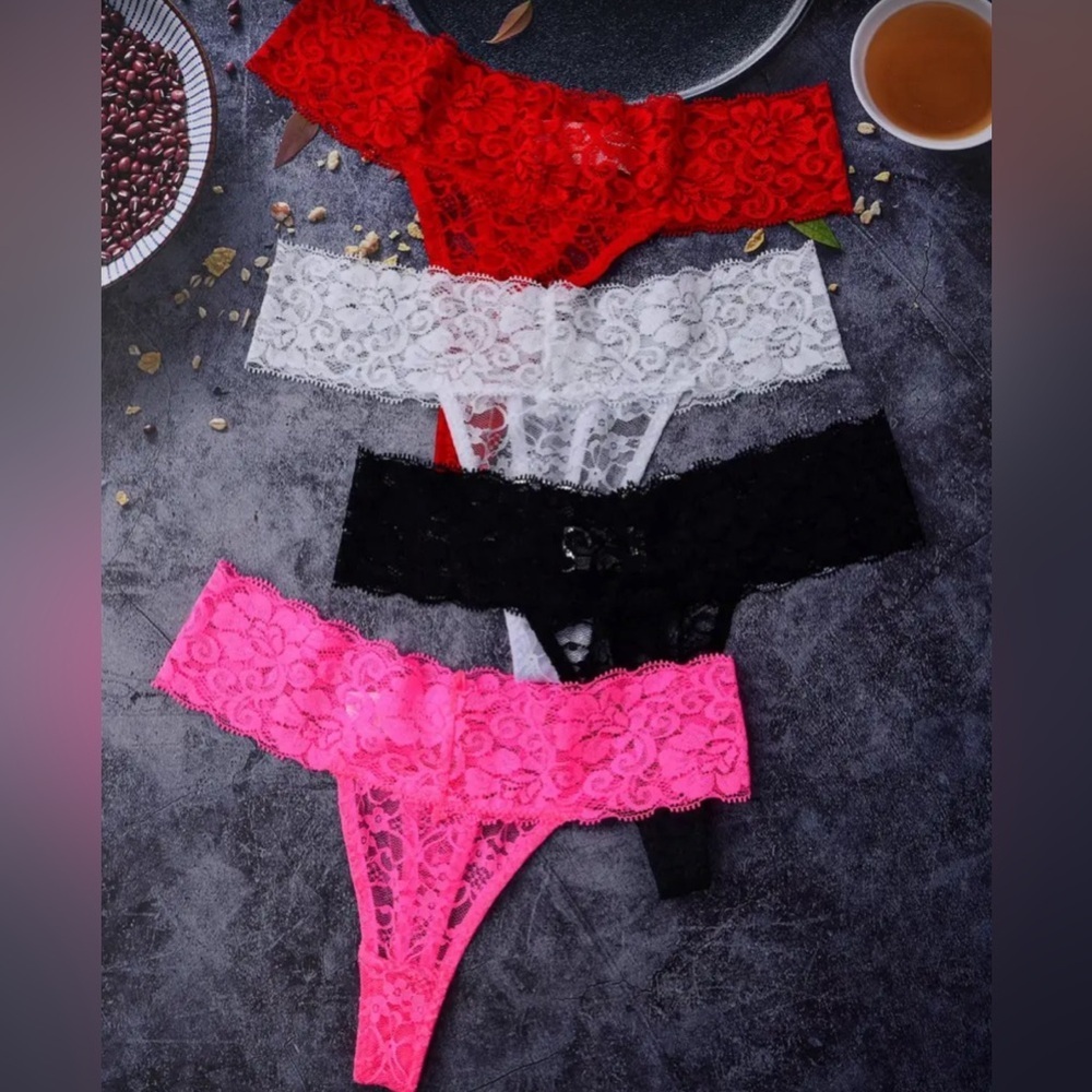 New 4 pack women’s sexy lace thong underwear size XXL plus curvy​​ - Picture 2 of 3